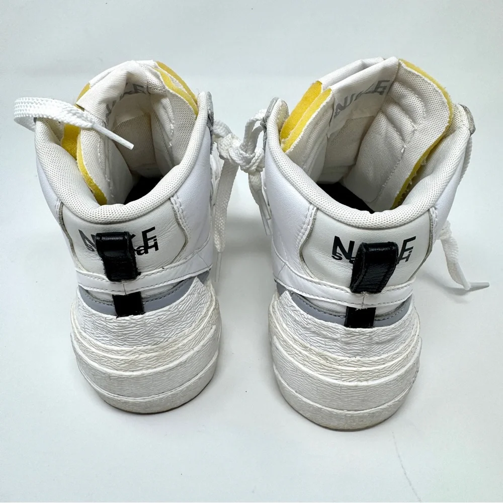 Nike sacai x Blazer Mid White Grey Tennis Shoe Sneakers - Picture 4 of 14